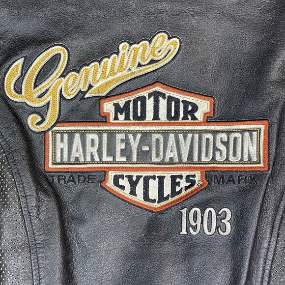 Harley Davidson Jacket Womens M Brown Rallyrunner Leather Hooded 3 in 1 Full Zip - Picture 6 of 16